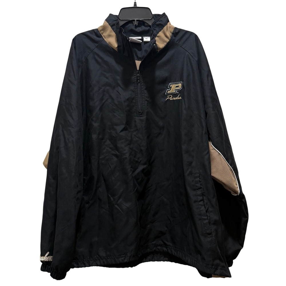Purdue Boilermakers Windbreaker Jacket Pullover Black Gold College NCAA size XXL
